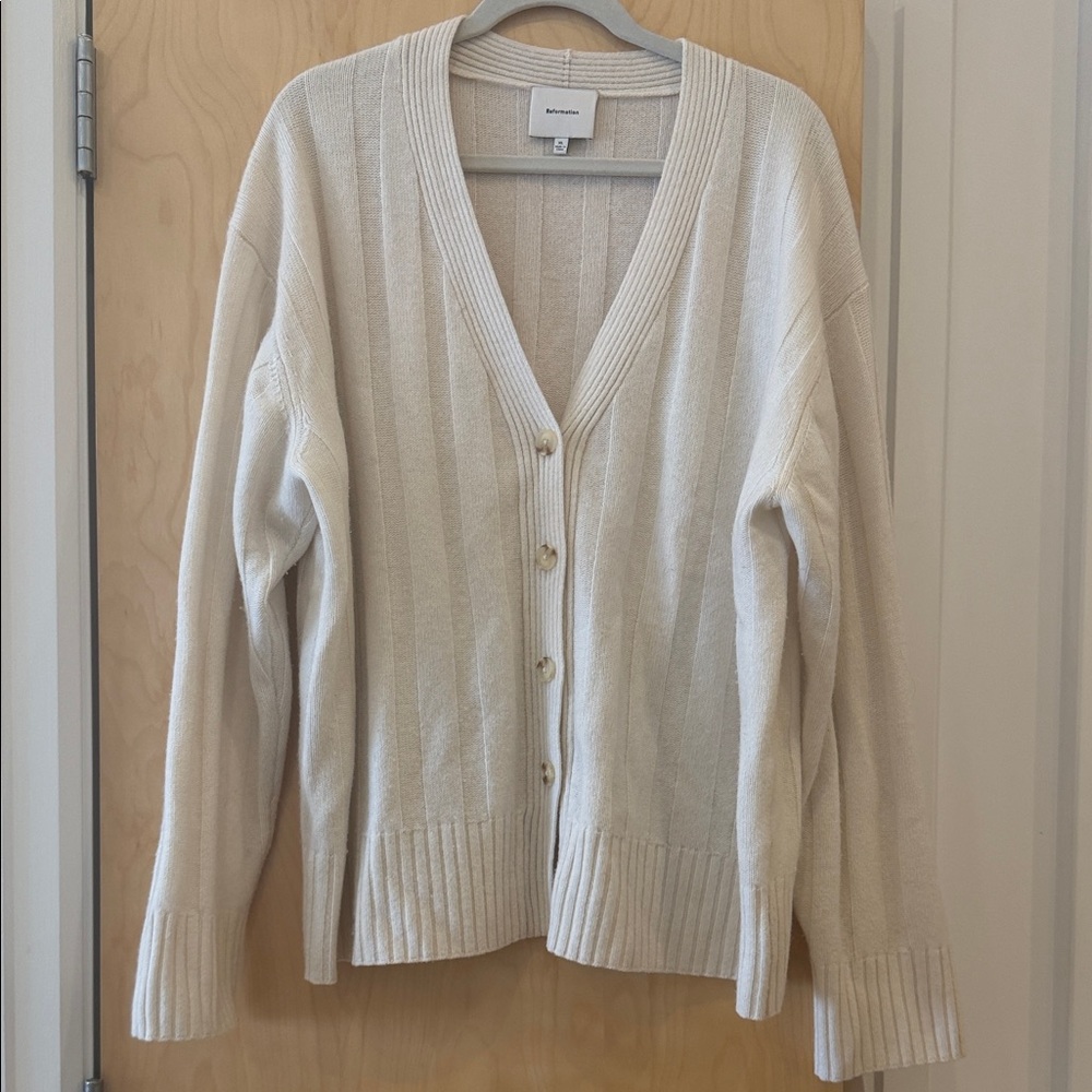 Reformation Cashmere Button-Up Cardigan